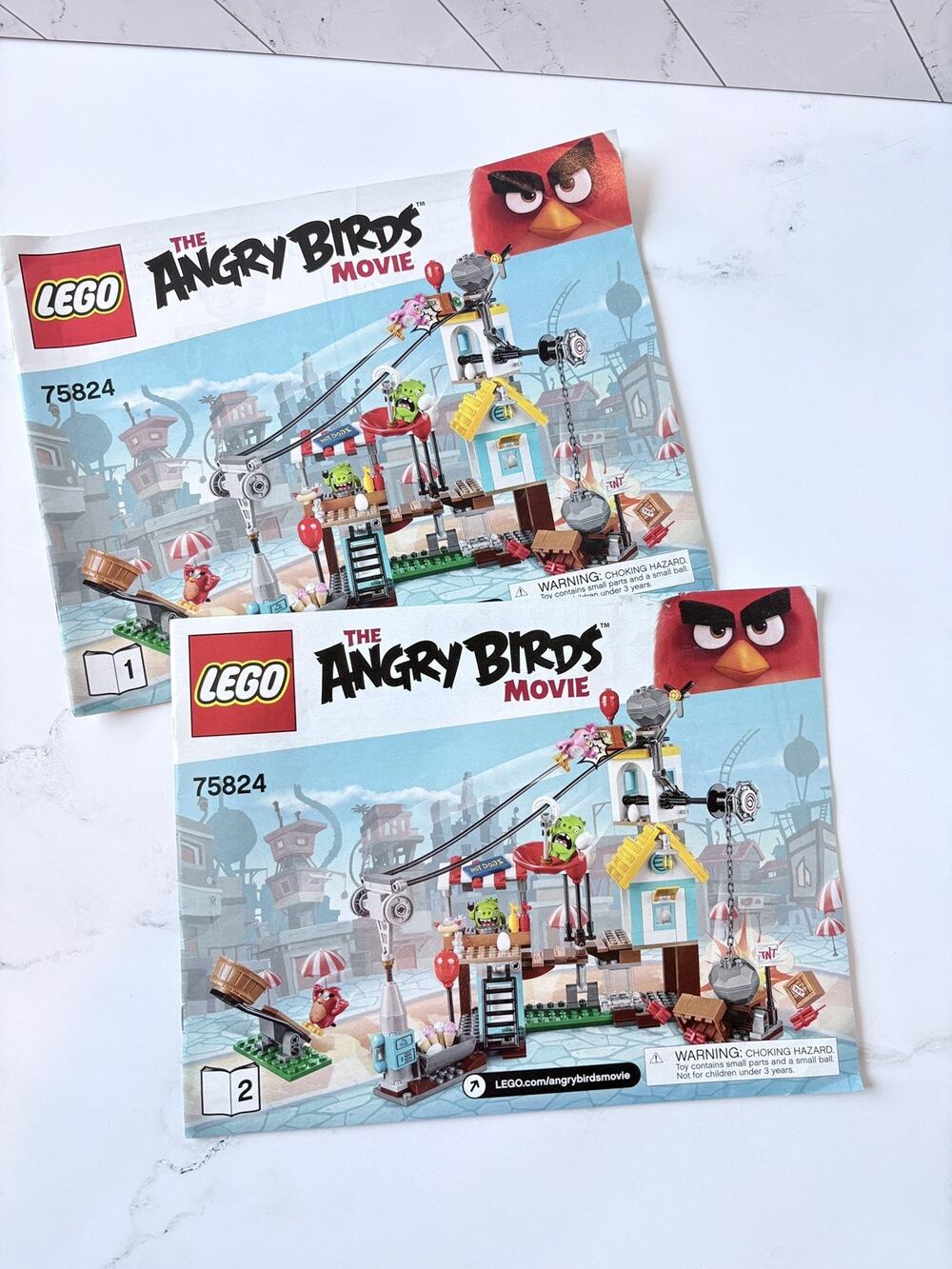LEGO Instruction Manuals #1 & #2 Angry Birds Movie: Pig City Teardown (75824)
